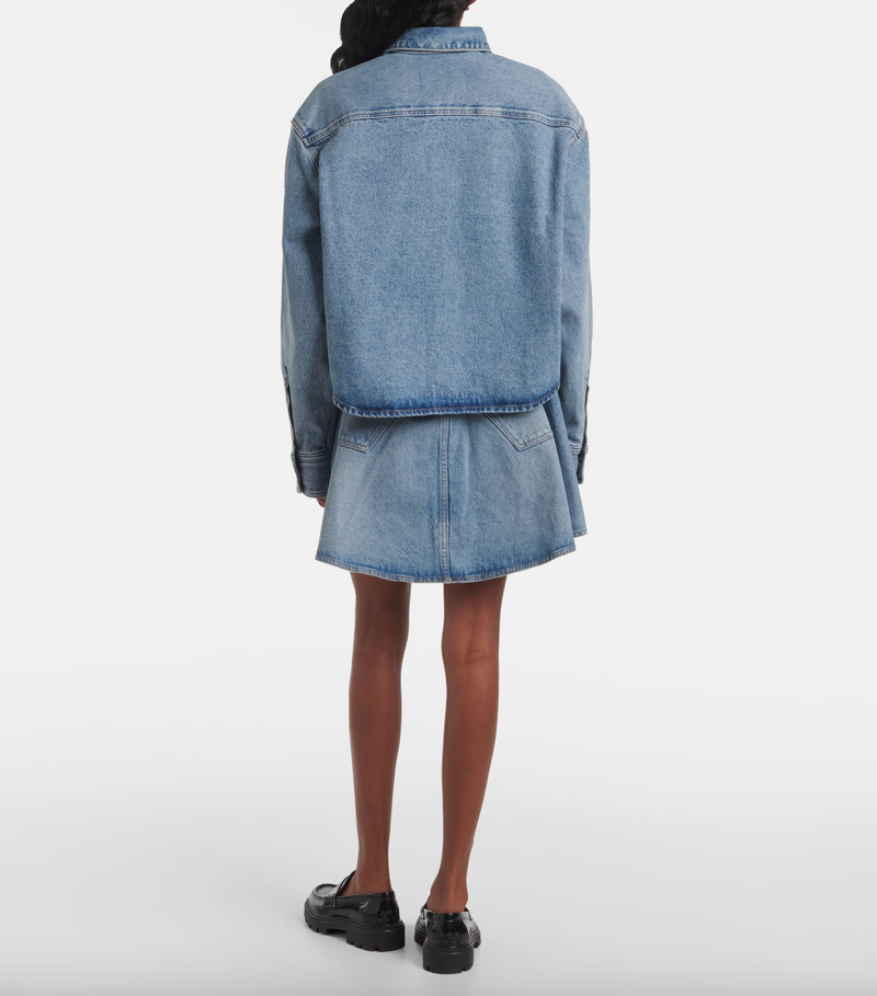 AMI DE COEUR CROPPED DENIM SHIRT (9861051089201)