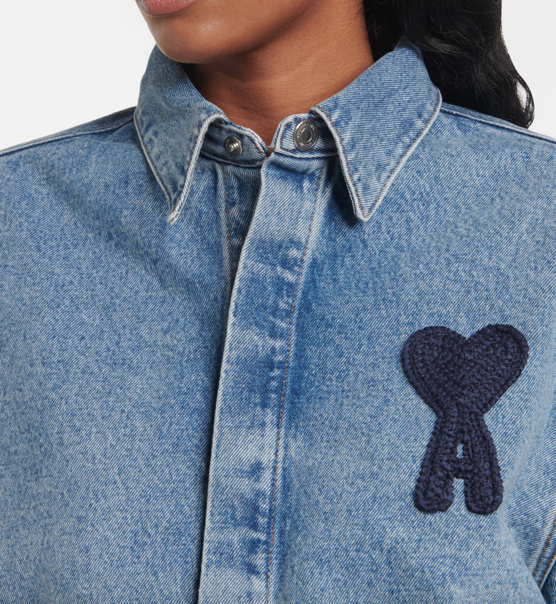 AMI DE COEUR CROPPED DENIM SHIRT (9861051089201)