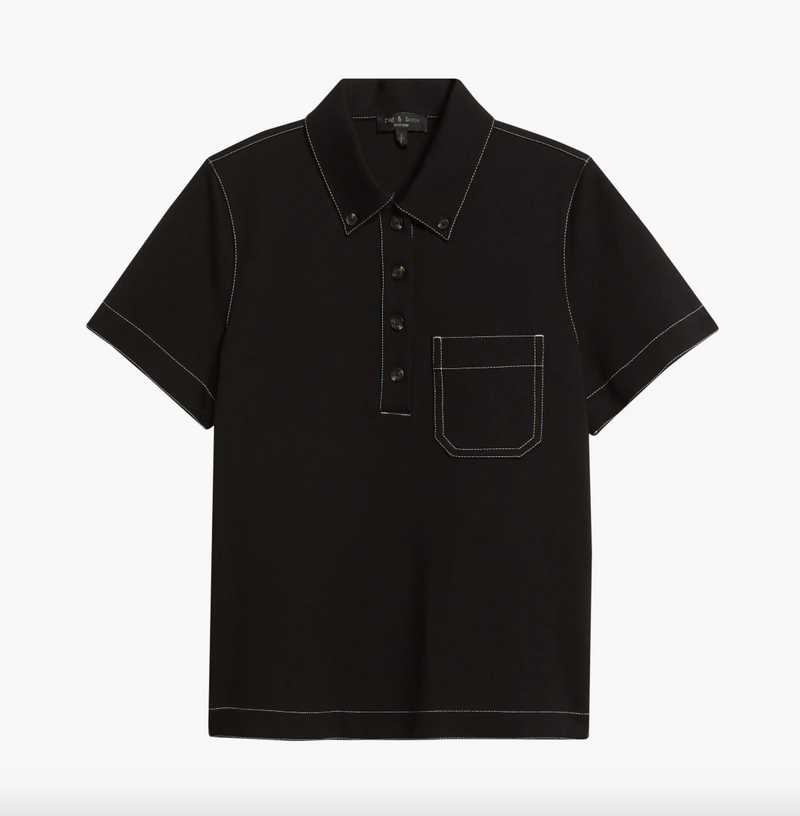 RAG & BONE IRINA CONTRAST STITCH POLO