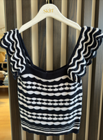 AUTUMN CASHMERE TWO TONE FLUTTER SLEEVE TOP (10163727401265)