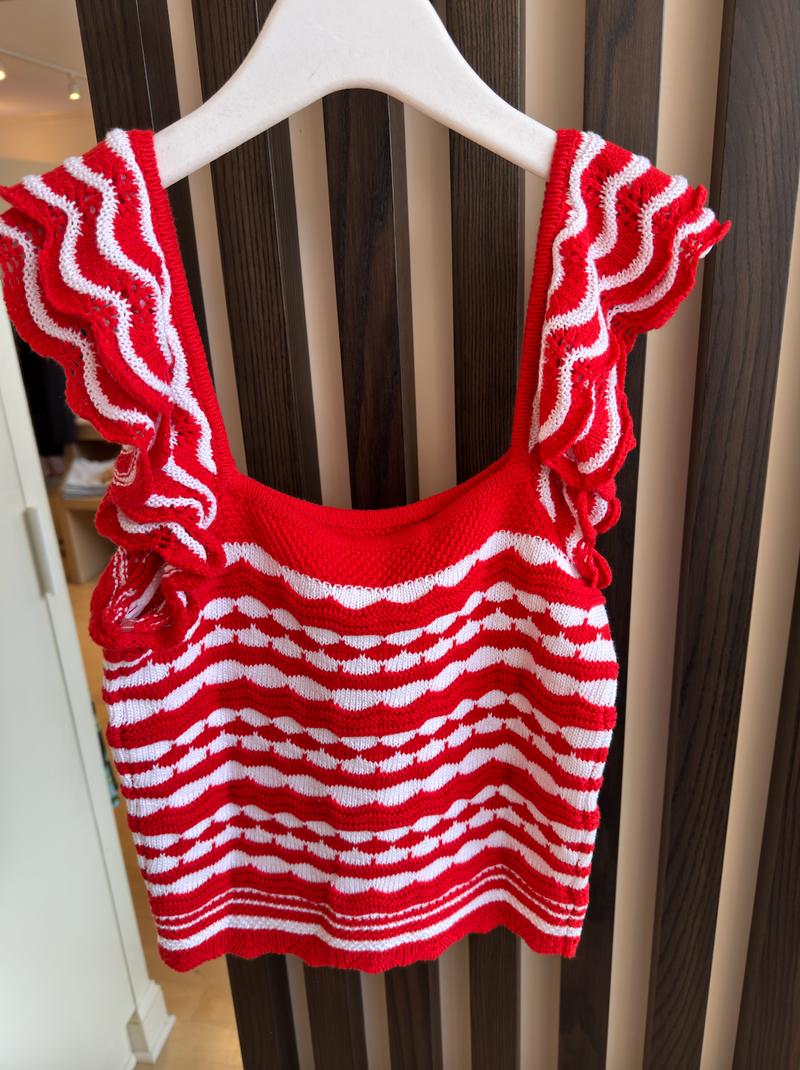 AUTUMN CASHMERE TWO TONE FLUTTER SLEEVE TOP (10163727401265)