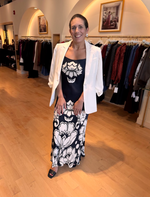 FARM RIO FLORAL ARABESQUE SLIP MAXI DRESS