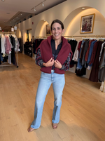 FARM RIO VALENTINA BLACK LONG SLEEVE BLOUSE