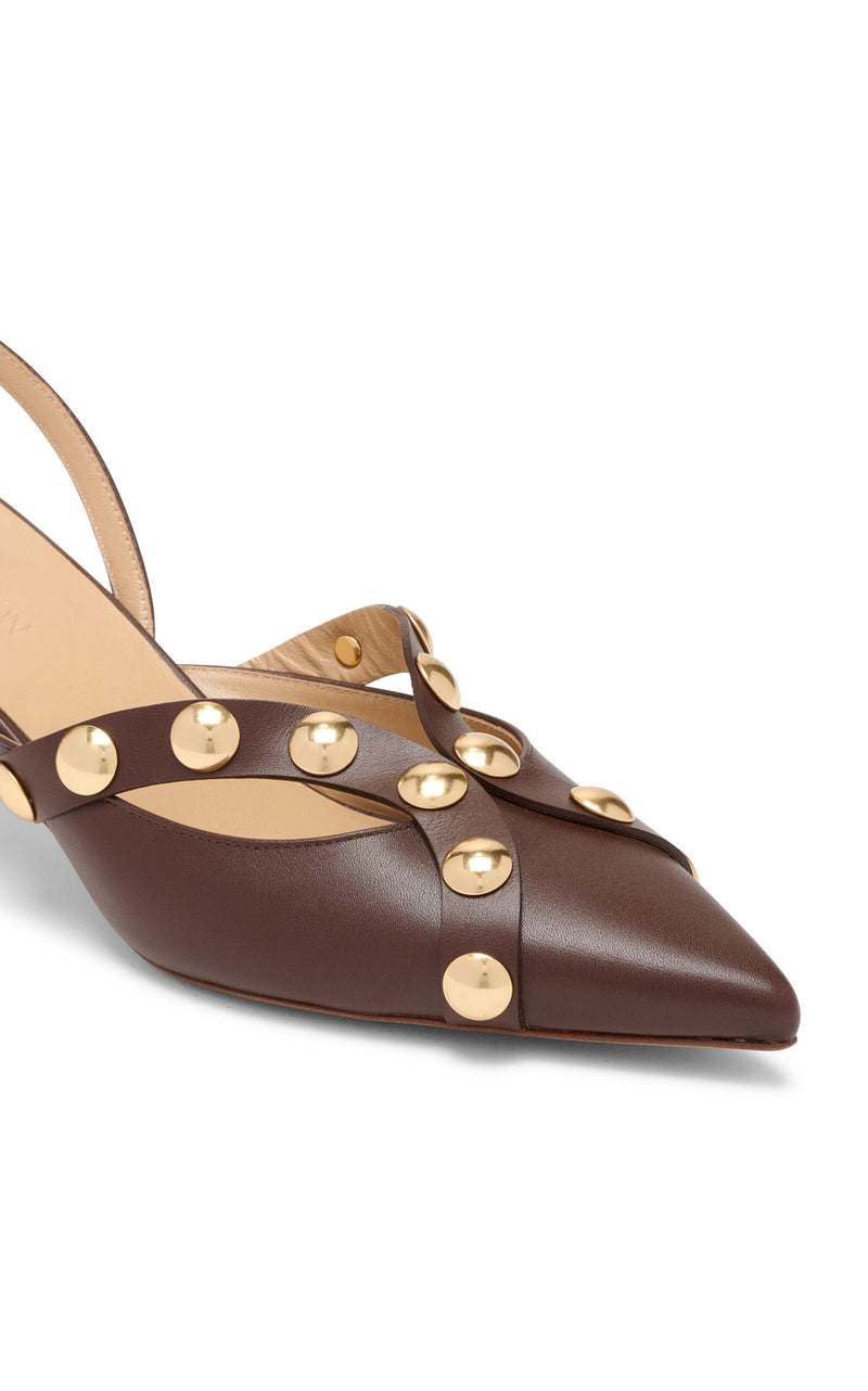 ULLA JOHNSON VENDOME STUDDED KITTEN HEEL