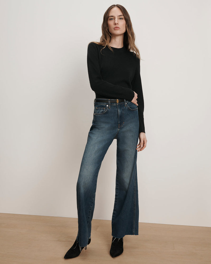 VERONICA BEARD PIPEN CASHMERE PULLOVER
