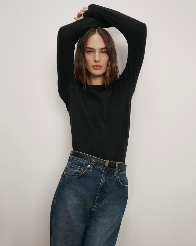 VERONICA BEARD PIPEN CASHMERE PULLOVER